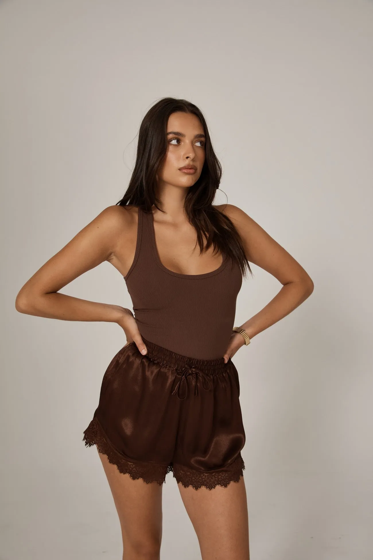 Valerie Ribbed Tank - Chocolate sold by RAEF product image thumbnail 5