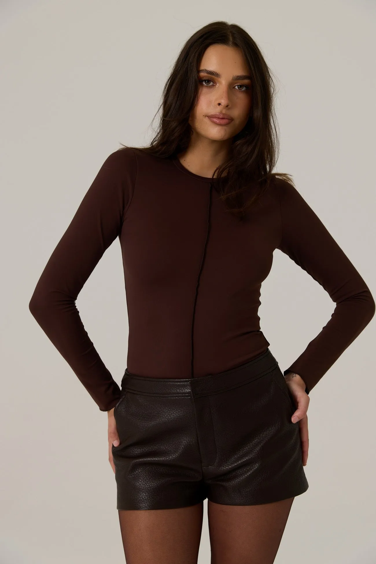 Nia Longsleeve Top - Dark Truffle sold by RAEF product image thumbnail 4