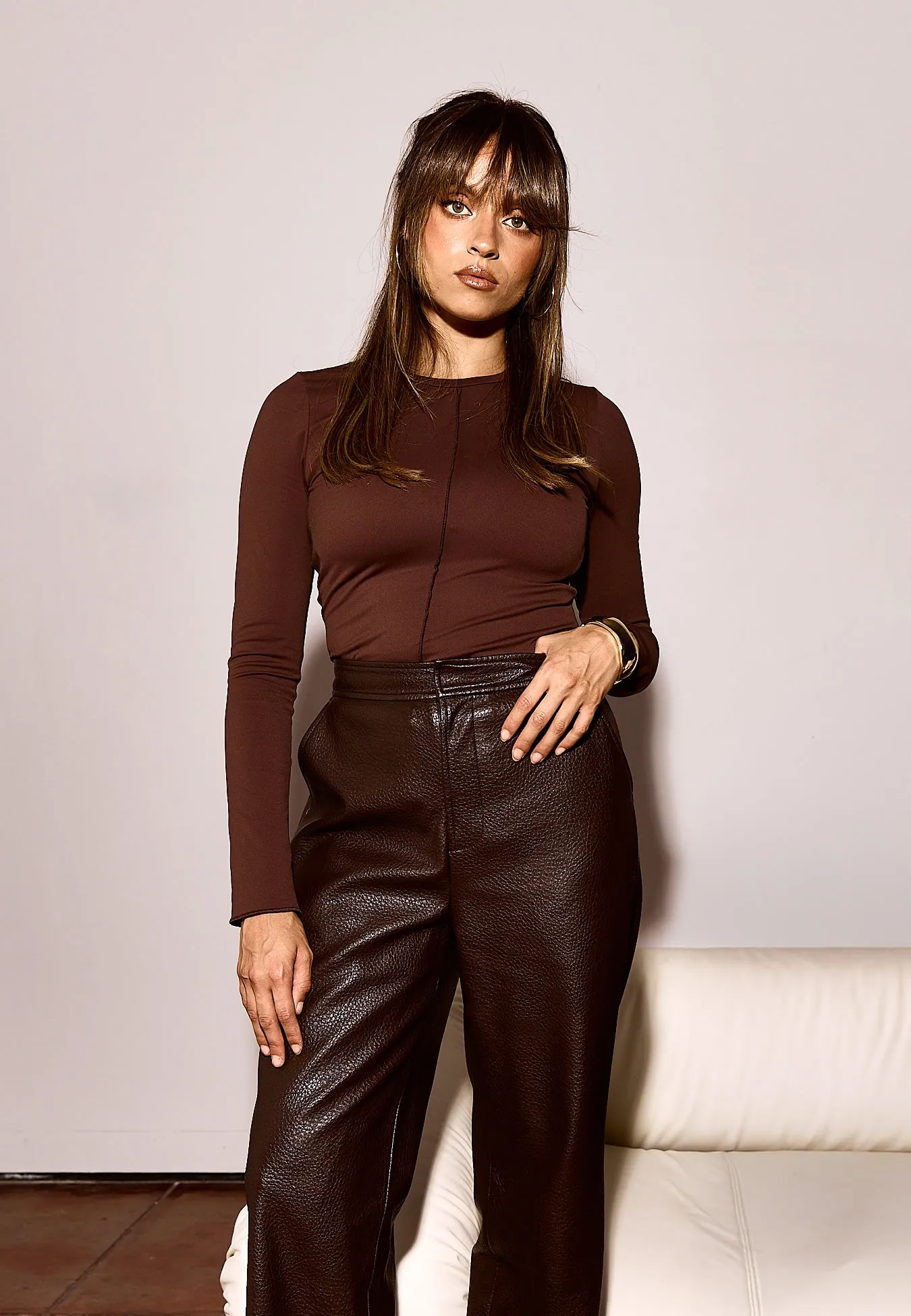 Nia Longsleeve Top - Dark Truffle sold by RAEF