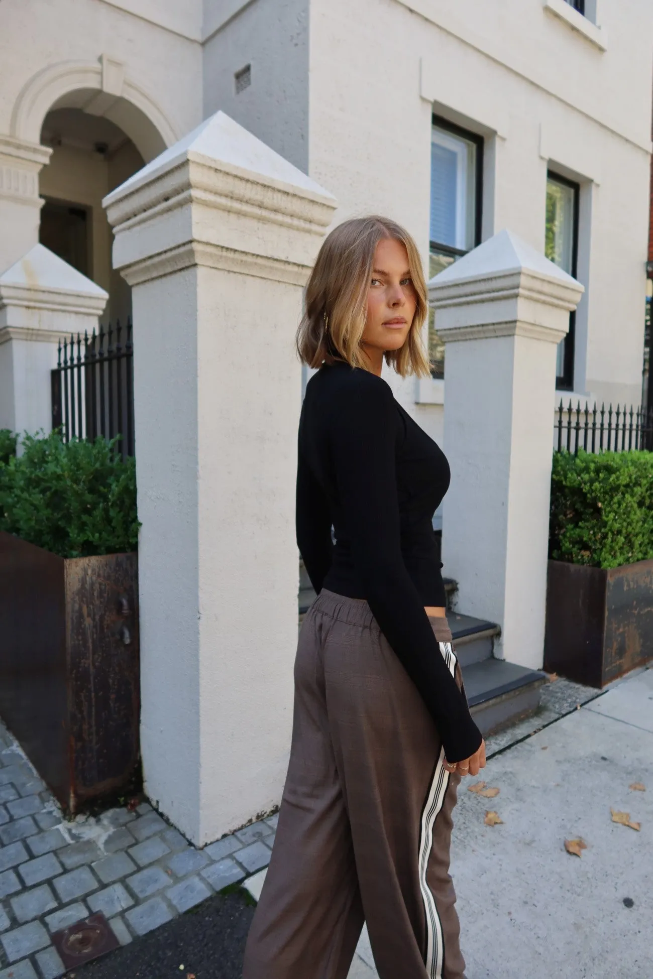 Josie Wide Leg Trouser - Yarn Dyed Check sold by RAEF product image thumbnail 4
