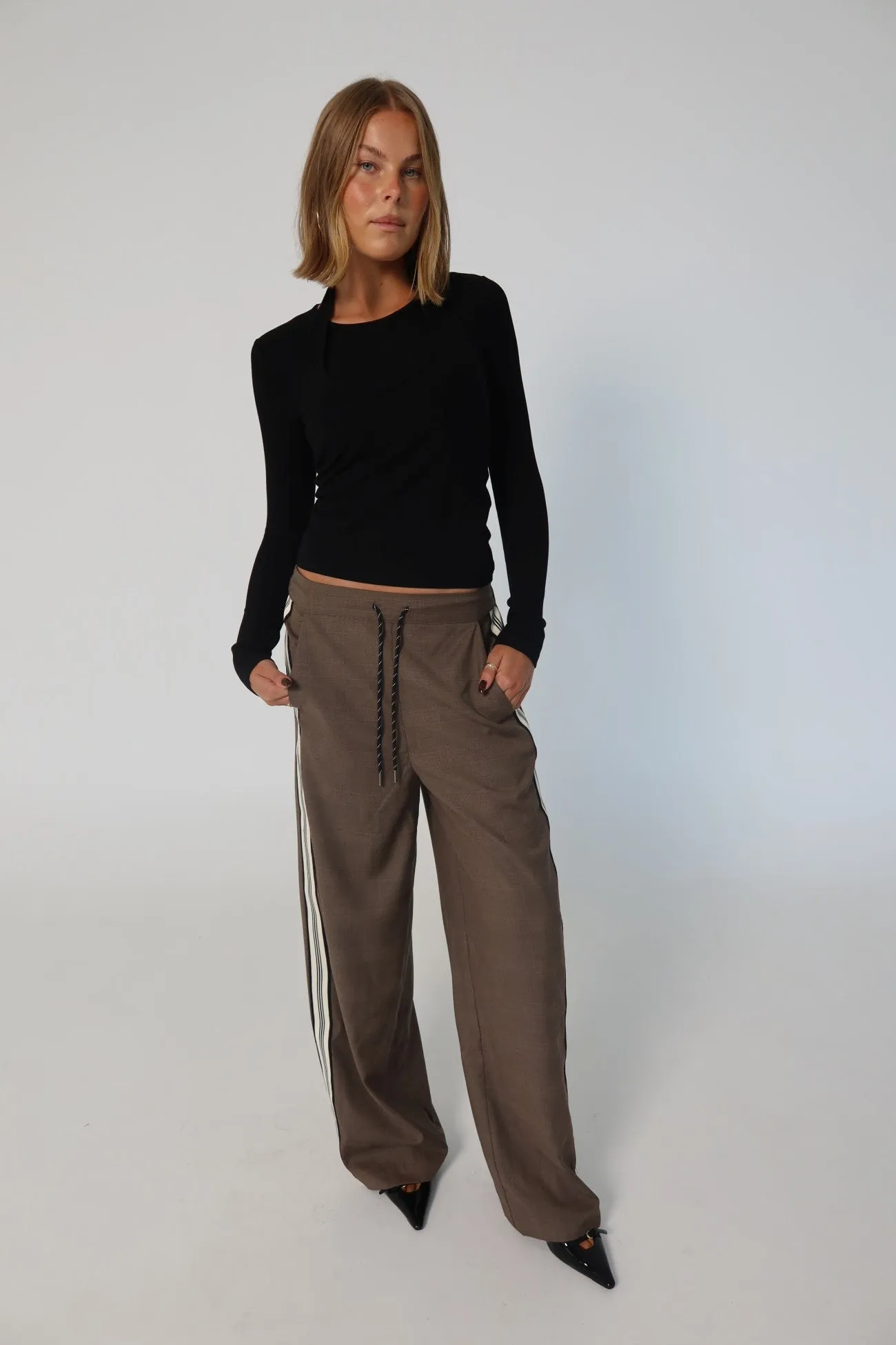 Josie Wide Leg Trouser - Yarn Dyed Check sold by RAEF product image thumbnail 5