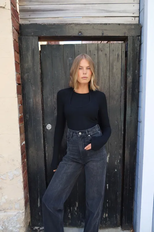Gia Double Layer Top - Black made by RAEF