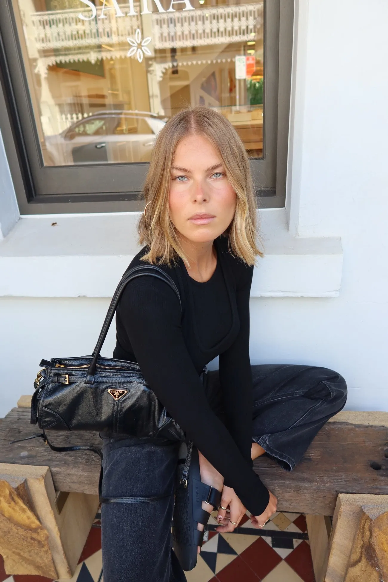Gia Double Layer Top - Black sold by RAEF product image thumbnail 4