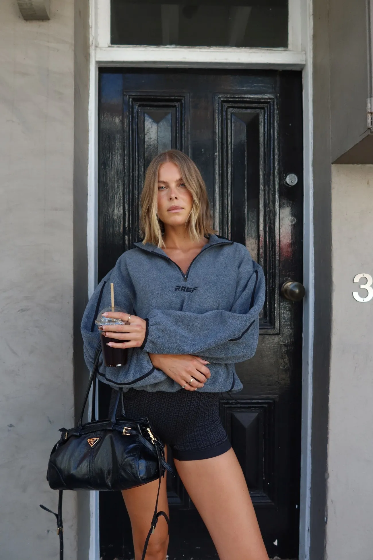 RAEF Quarter Zip Polar Fleece - Charcoal Marle sold by RAEF