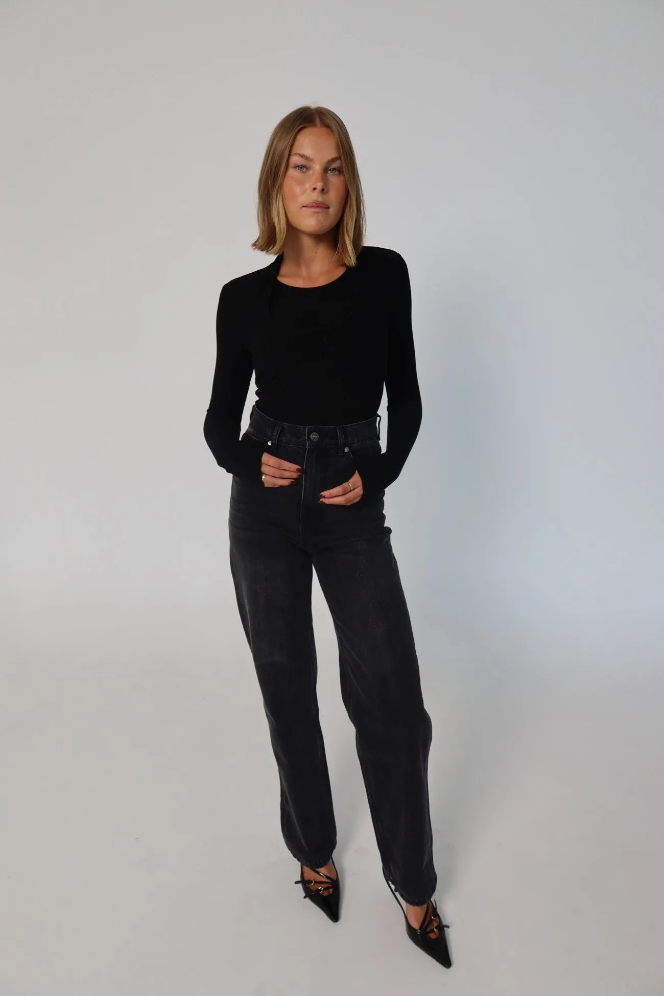 Romy High Rise Jean - Washed Black sold by RAEF product image thumbnail 5