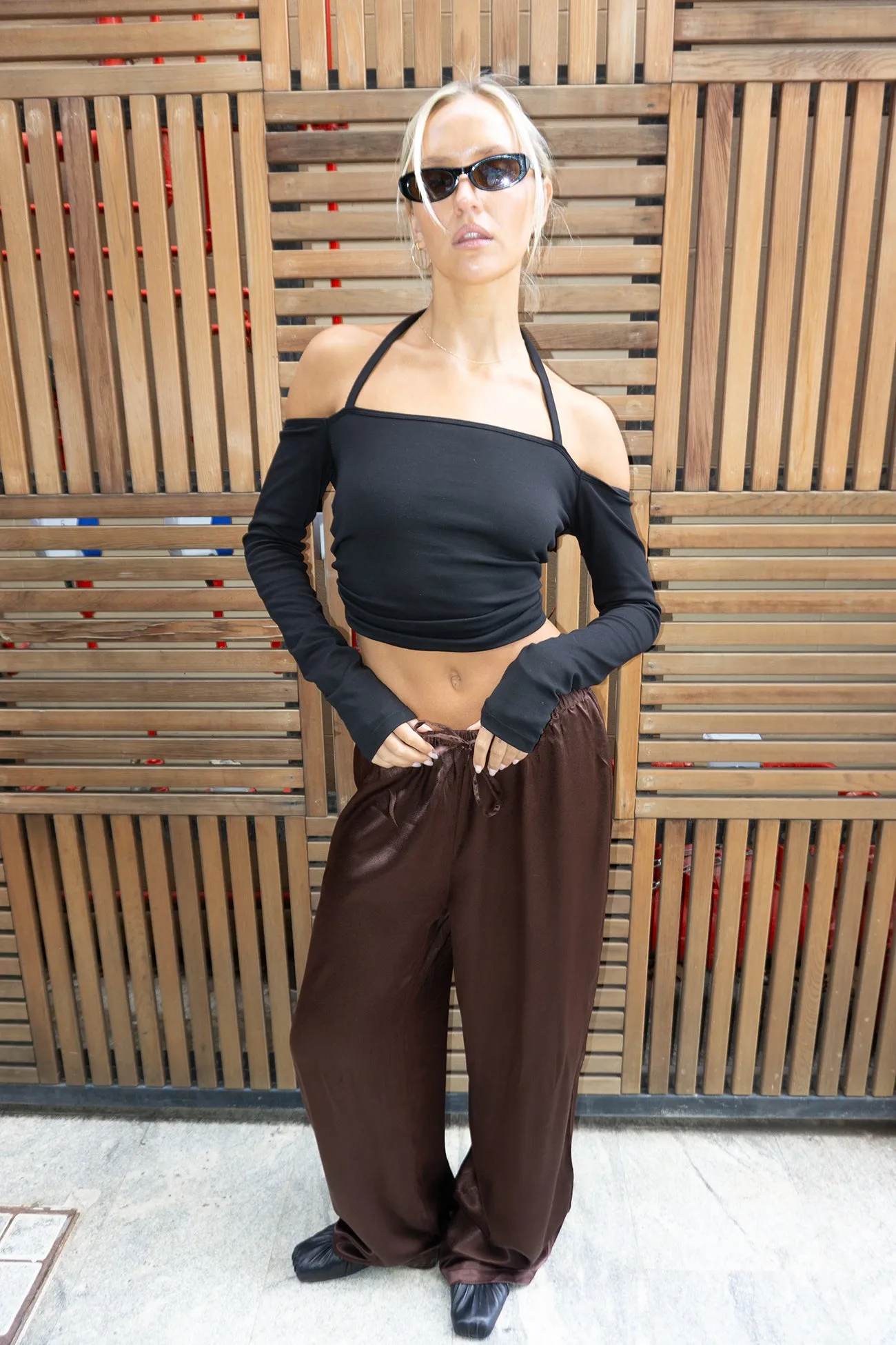 Eve LS Halter Top - Black sold by RAEF product image thumbnail 4