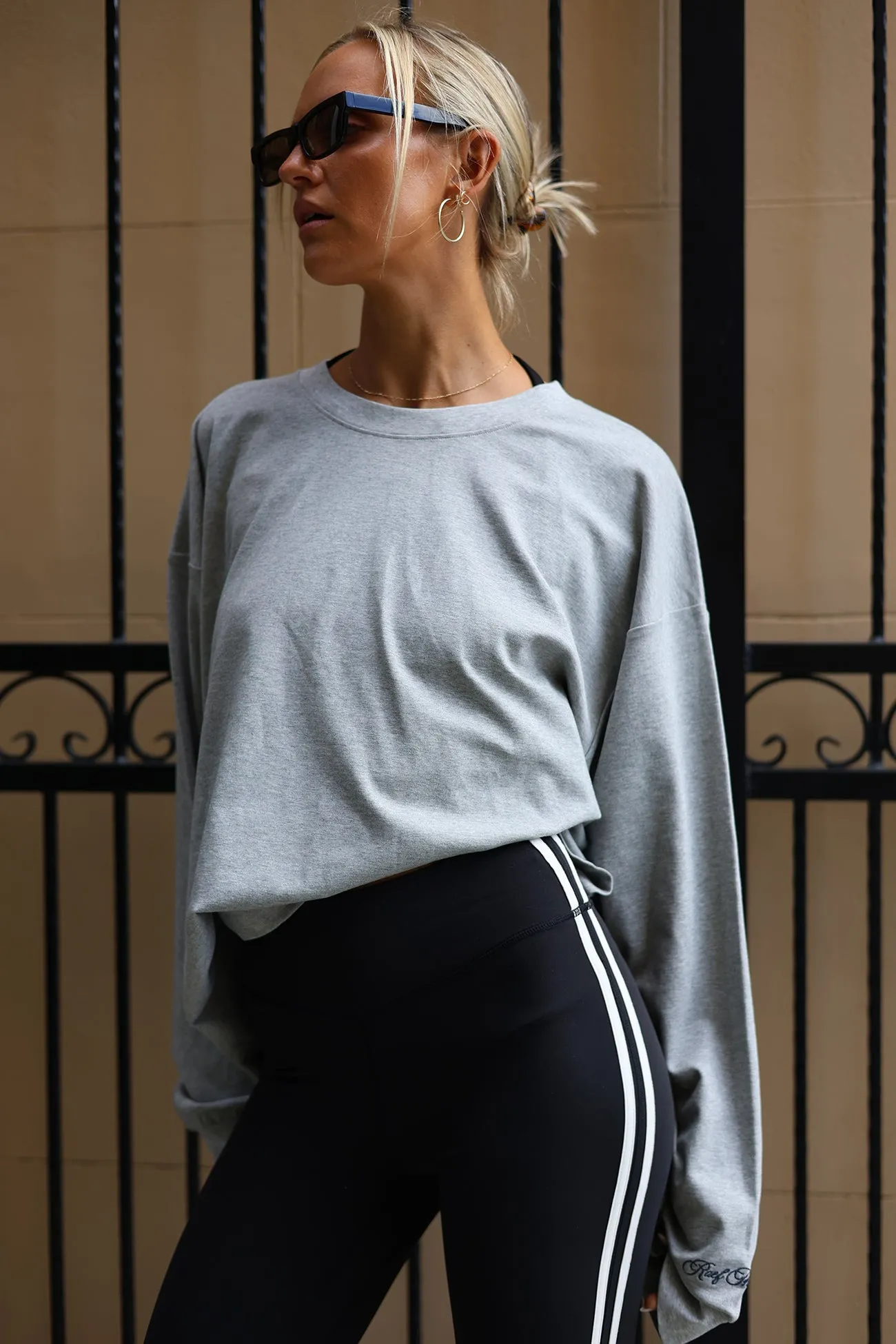 Logan Oversized LS Tee - Grey Marle sold by RAEF product image thumbnail 2