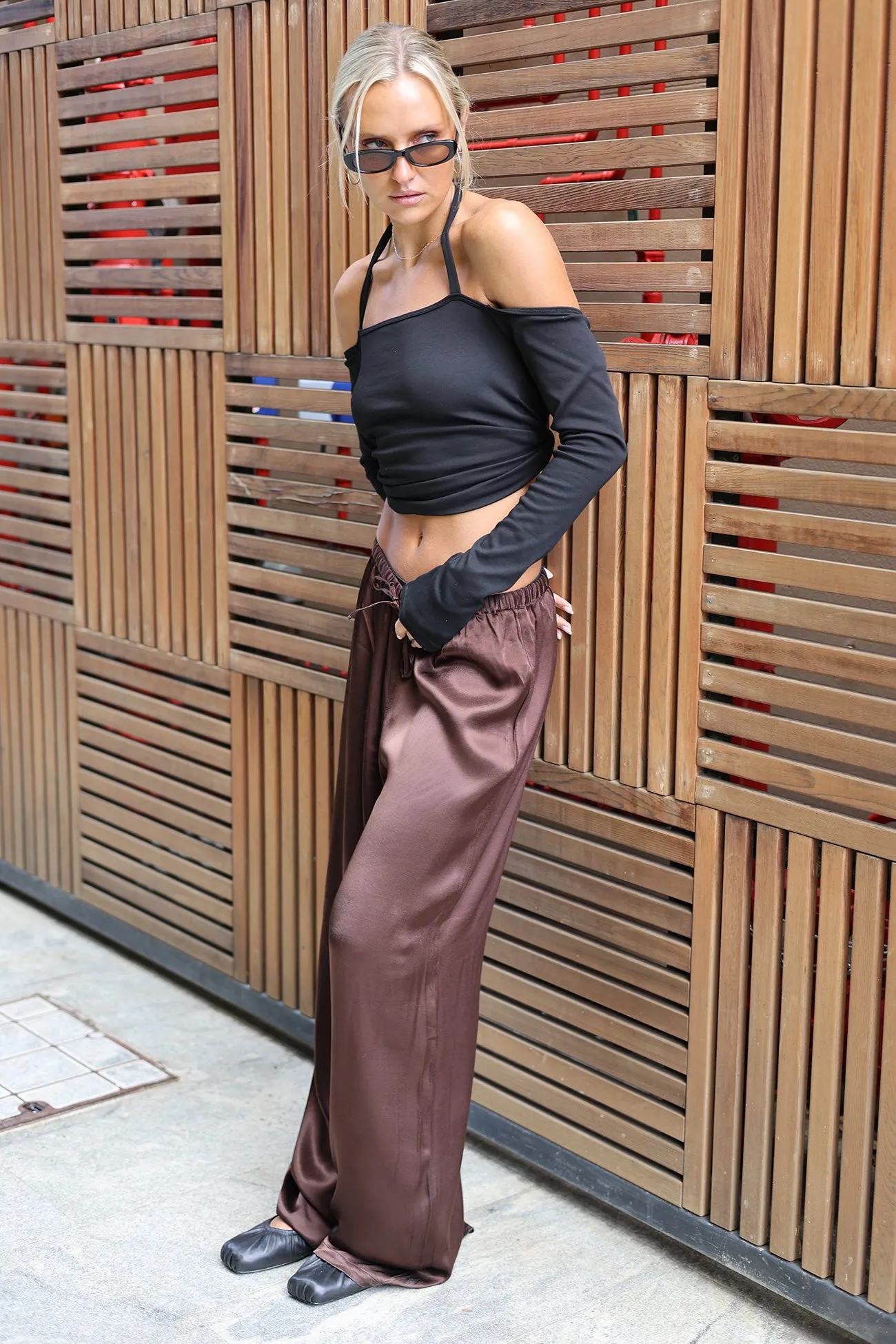 Jones Satin Pant - Cocoa Bean sold by RAEF product image thumbnail 3
