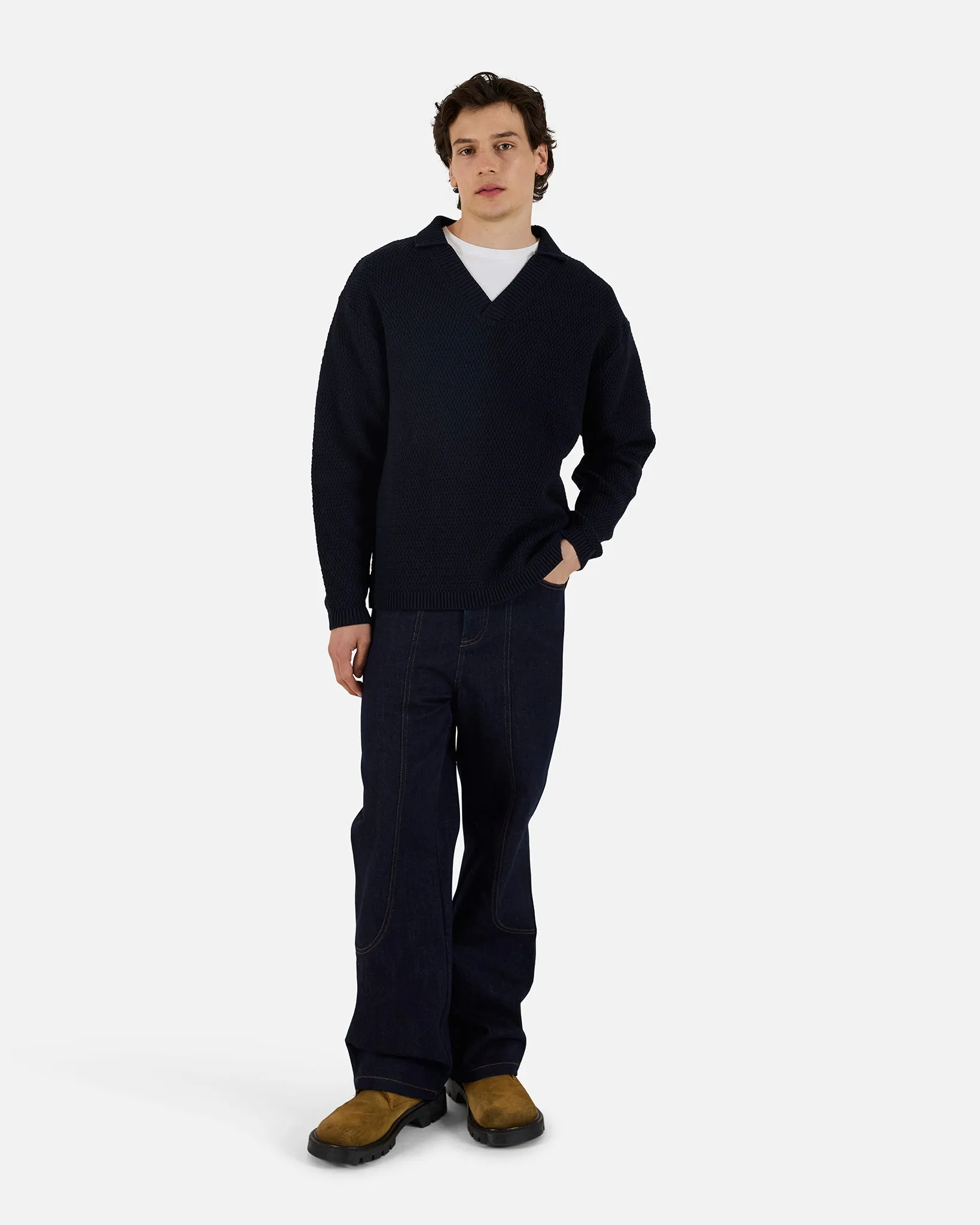 Broken Rib Long Sleeve Polo sold by KROST product image thumbnail 2