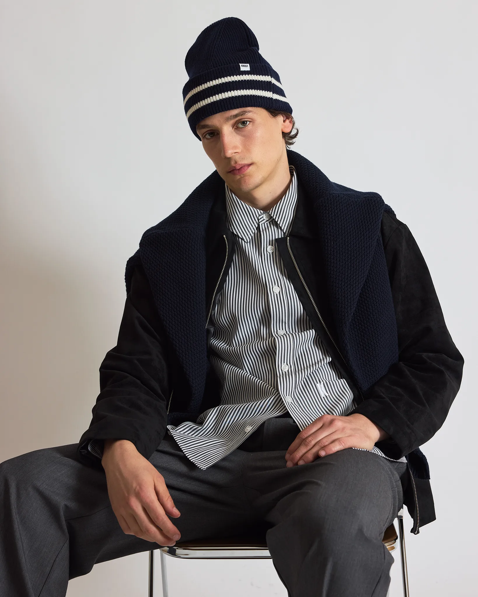 Embroidered Striped Shirt sold by KROST product image thumbnail 5