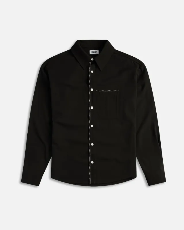 Blanket Stitch Shirt (Black) sold by KROST