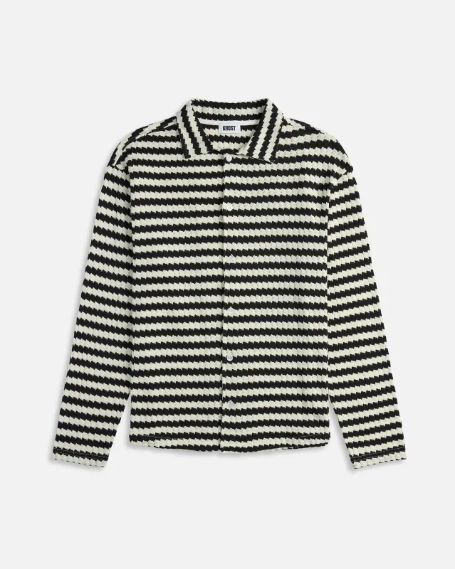 Chevron Jacquard Knit Shirt sold by KROST