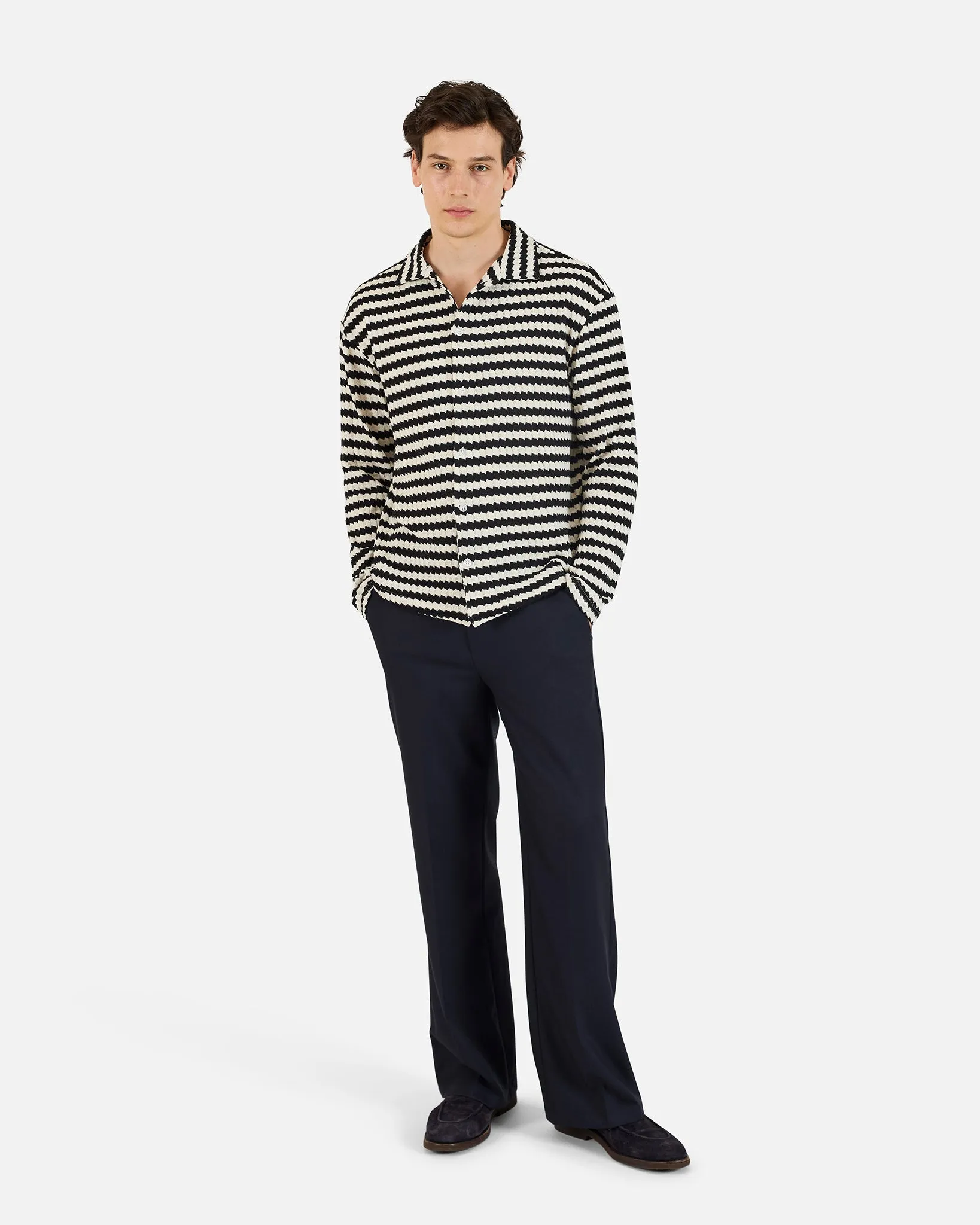 Chevron Jacquard Knit Shirt sold by KROST product image thumbnail 3