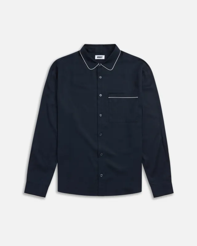 Jordan Piping Shirt - Dark Navy made by KROST