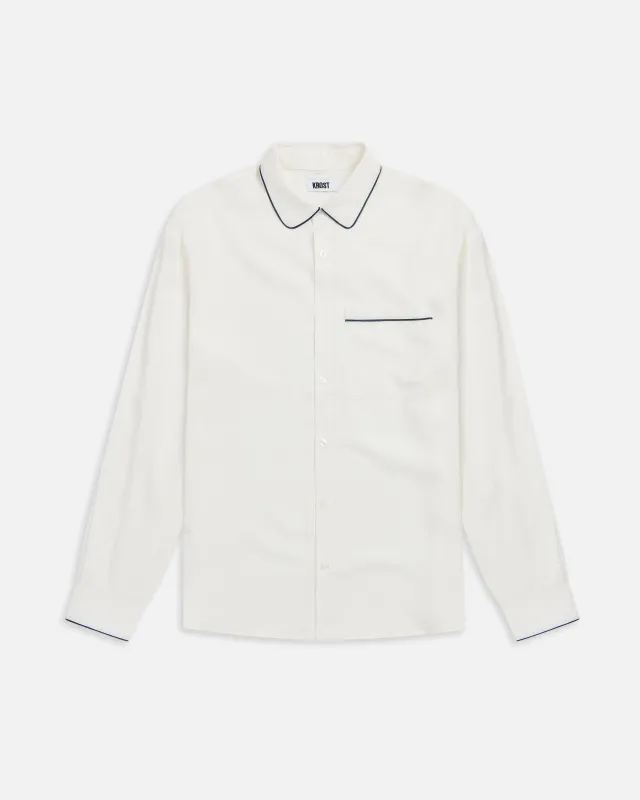 Jordan Piping Shirt - White made by KROST
