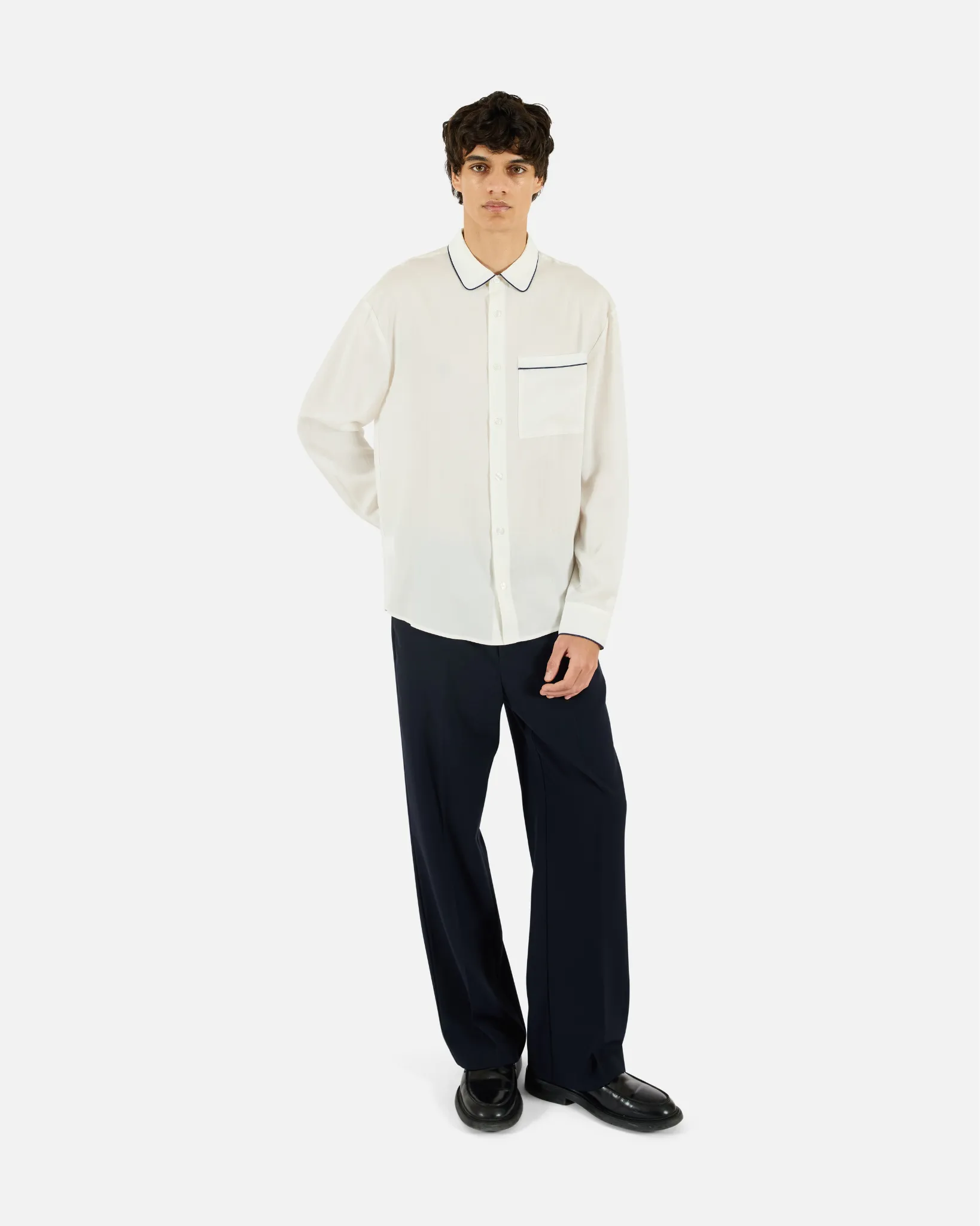 Jordan Piping Shirt - White sold by KROST product image thumbnail 2