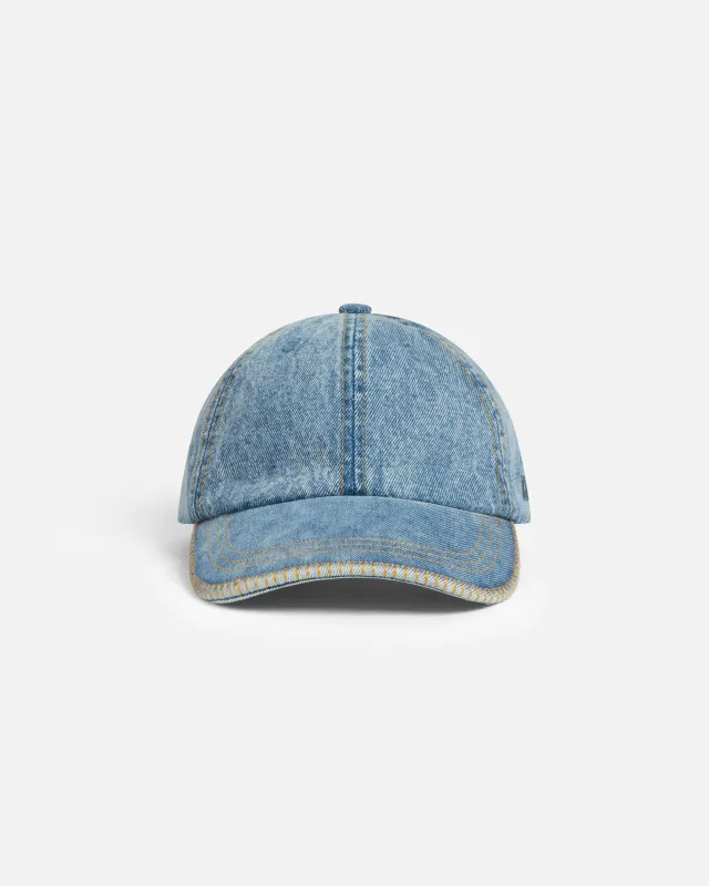 Denim Blanket Stitch Cap - Medium Wash made by KROST