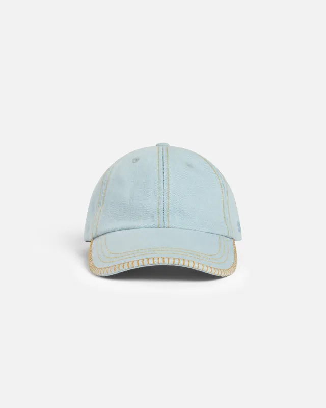 Denim Blanket Stitch Cap - Light Wash made by KROST