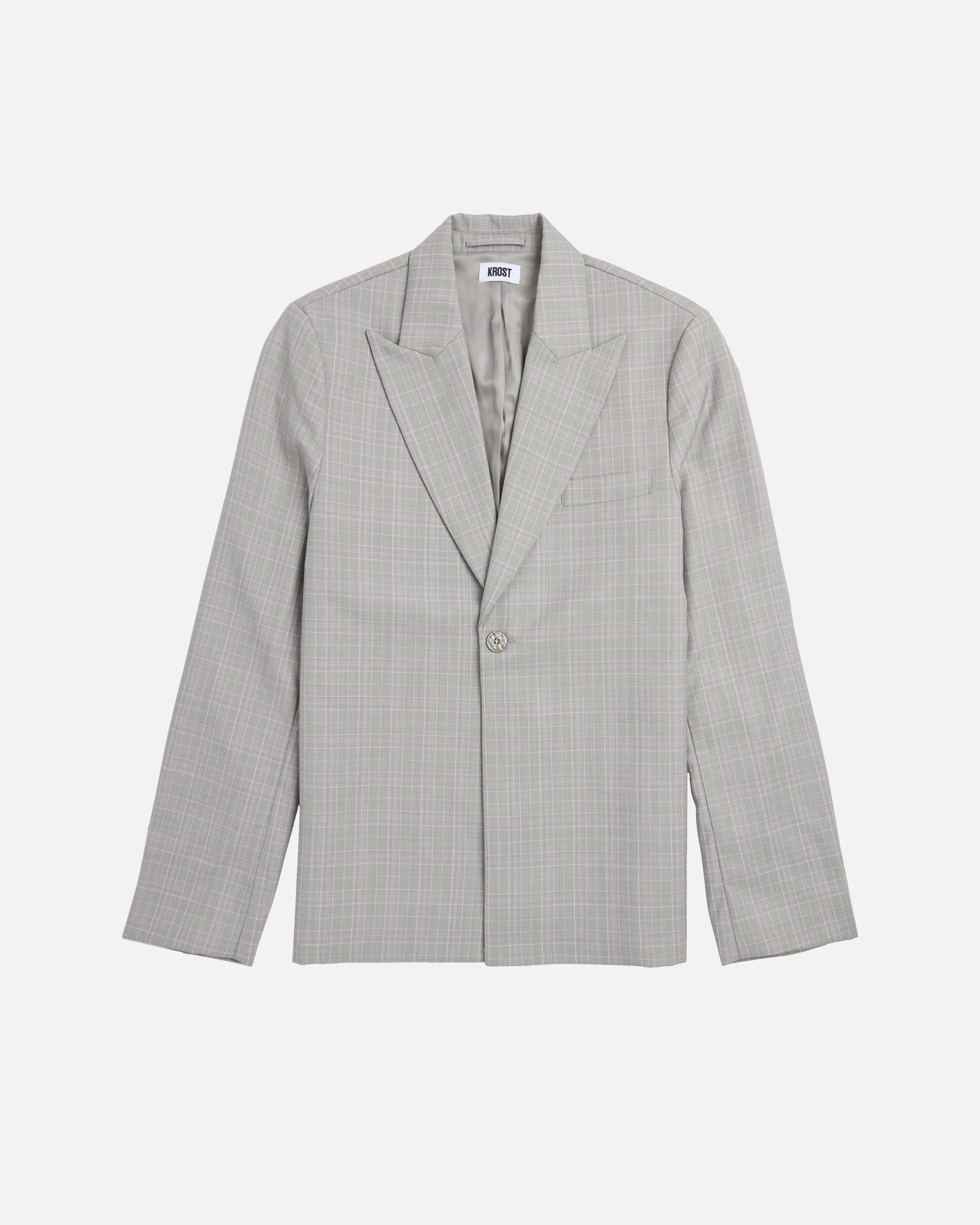 Wool Plaid Single-Button Blazer sold by KROST