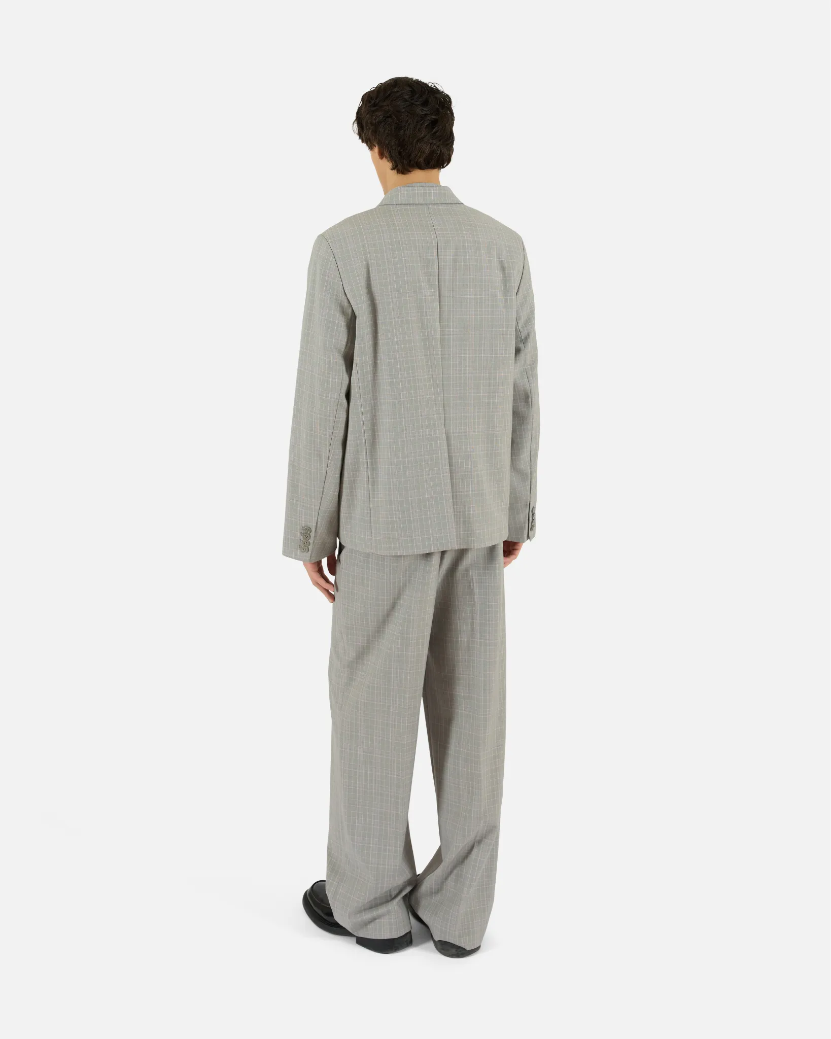 Wool Plaid Single-Button Blazer sold by KROST product image thumbnail 4