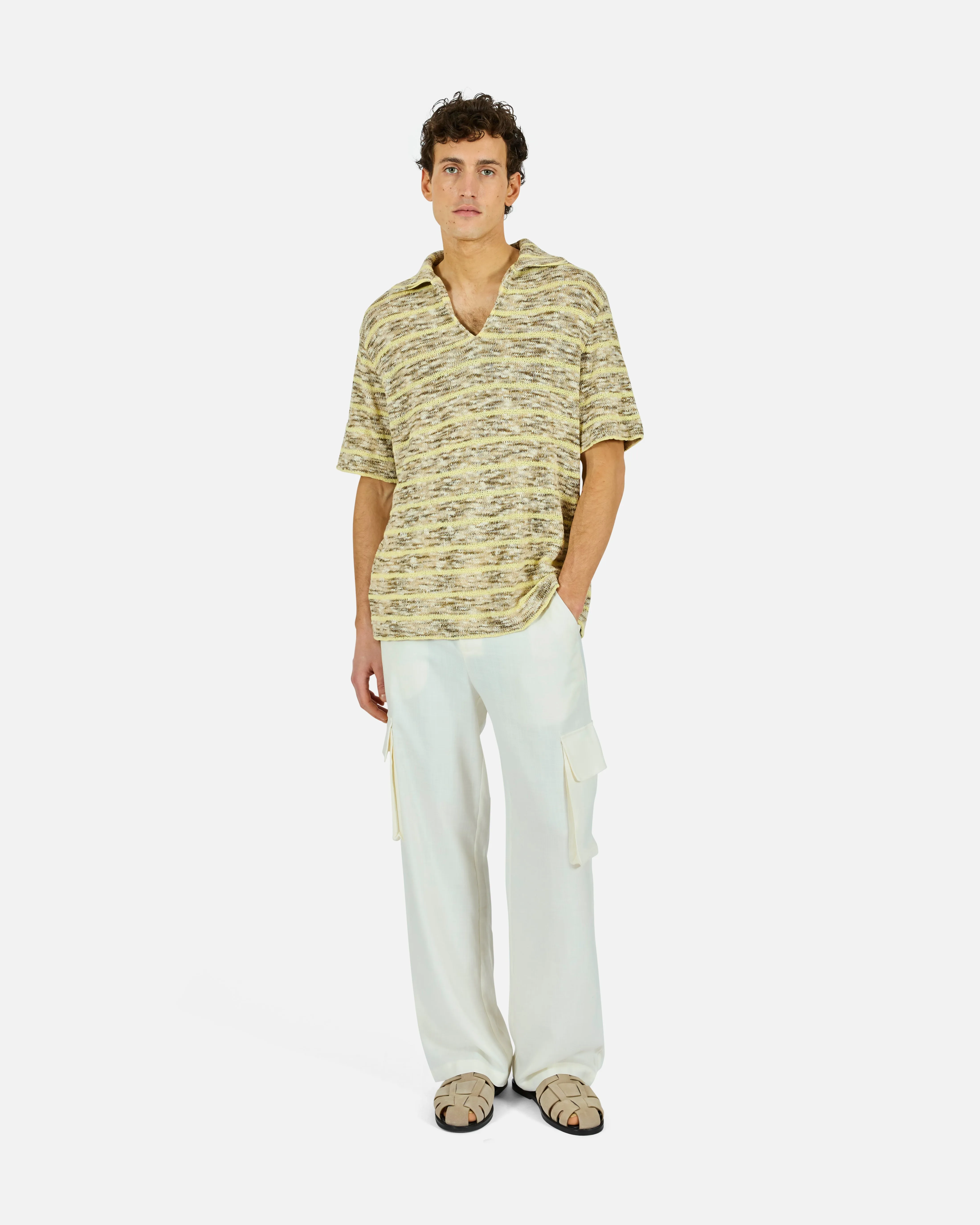 Multi-Color Striped Knit Polo sold by KROST product image thumbnail 2