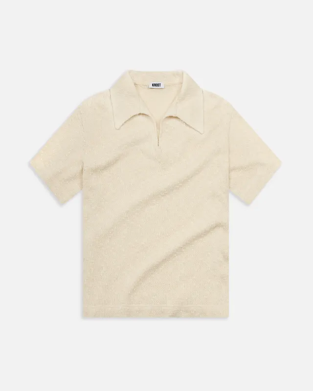 Textured Cotton Knit Polo made by KROST