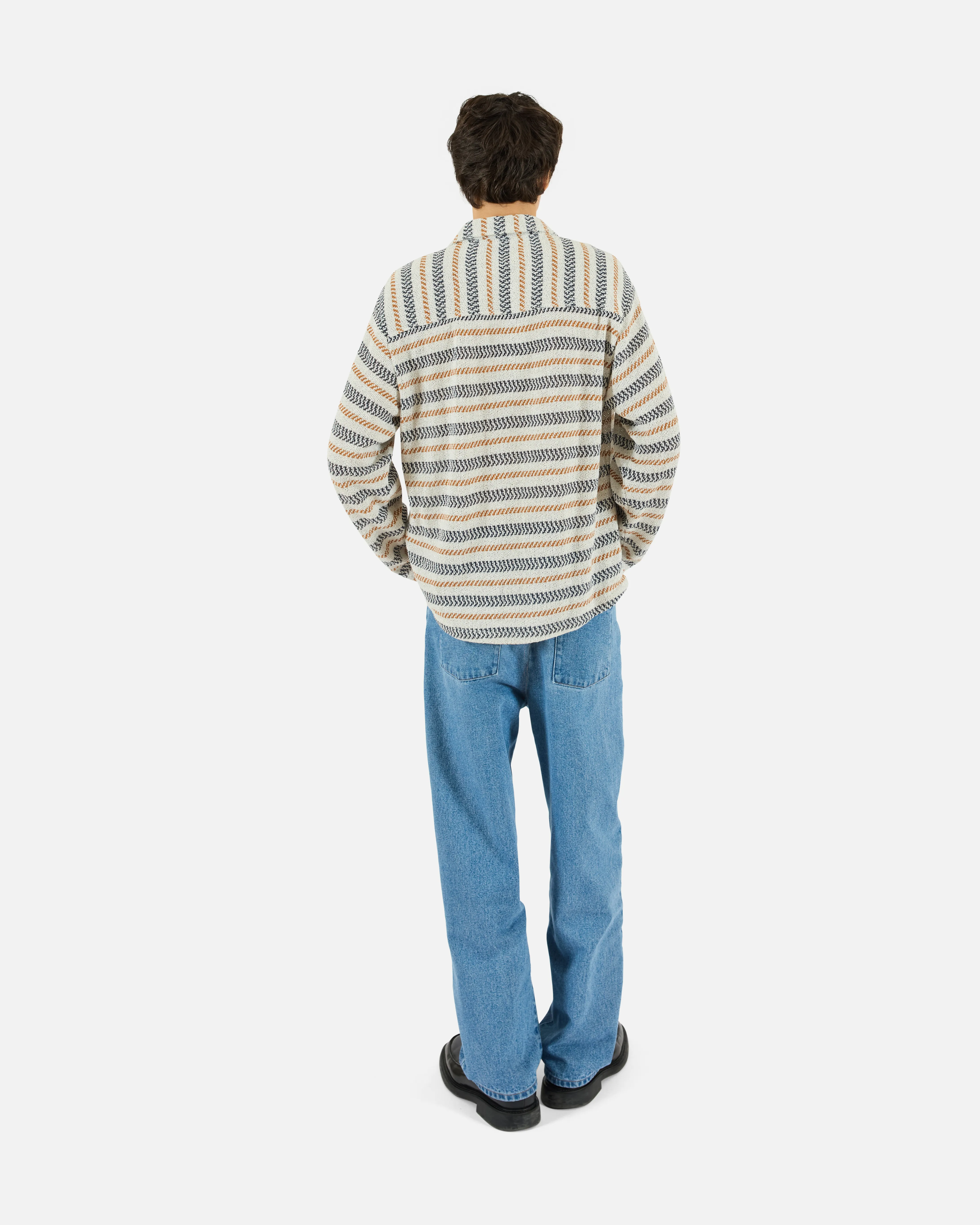 Speckled Stripe Knit Lounge Shirt sold by KROST product image thumbnail 4