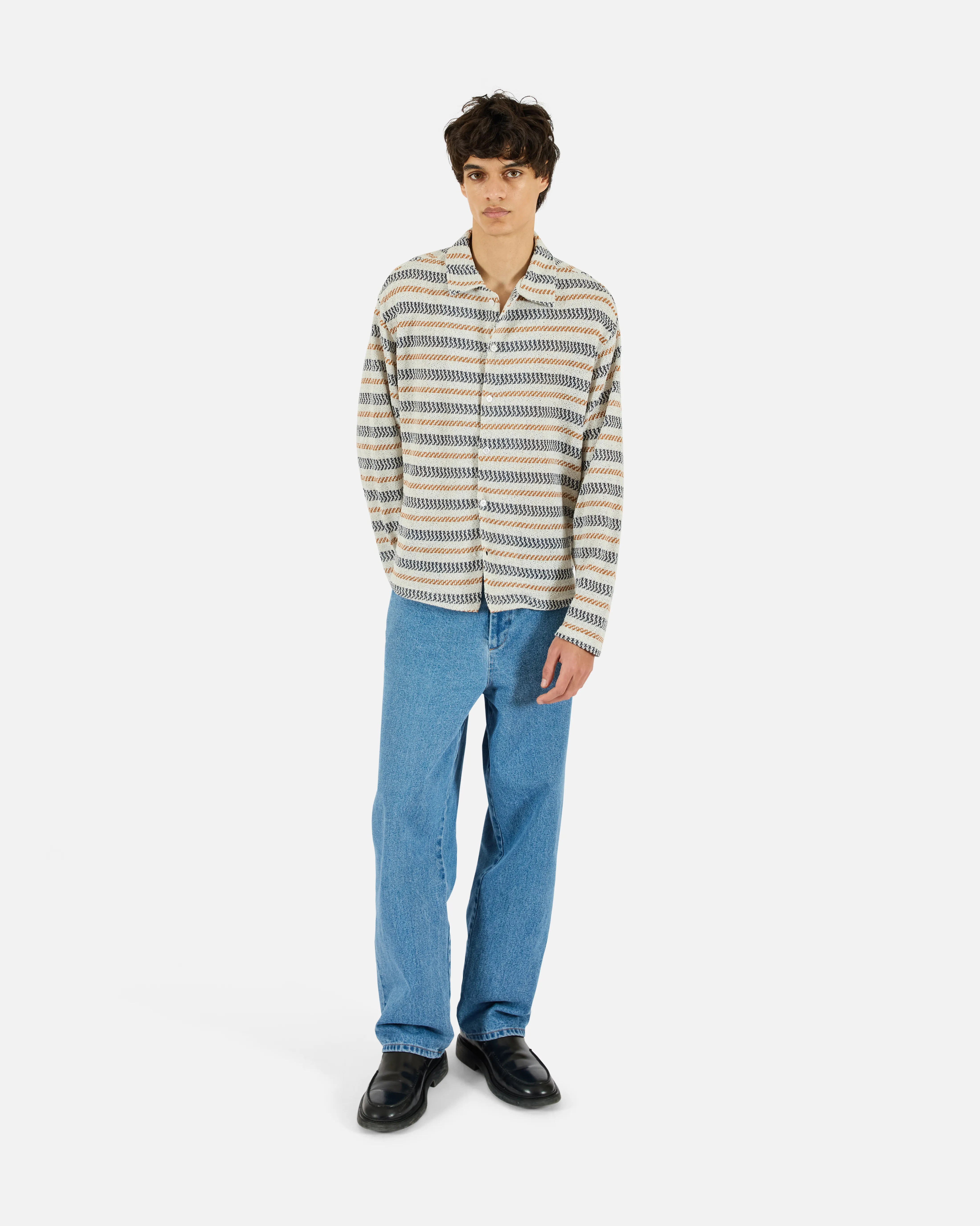 Speckled Stripe Knit Lounge Shirt sold by KROST product image thumbnail 2