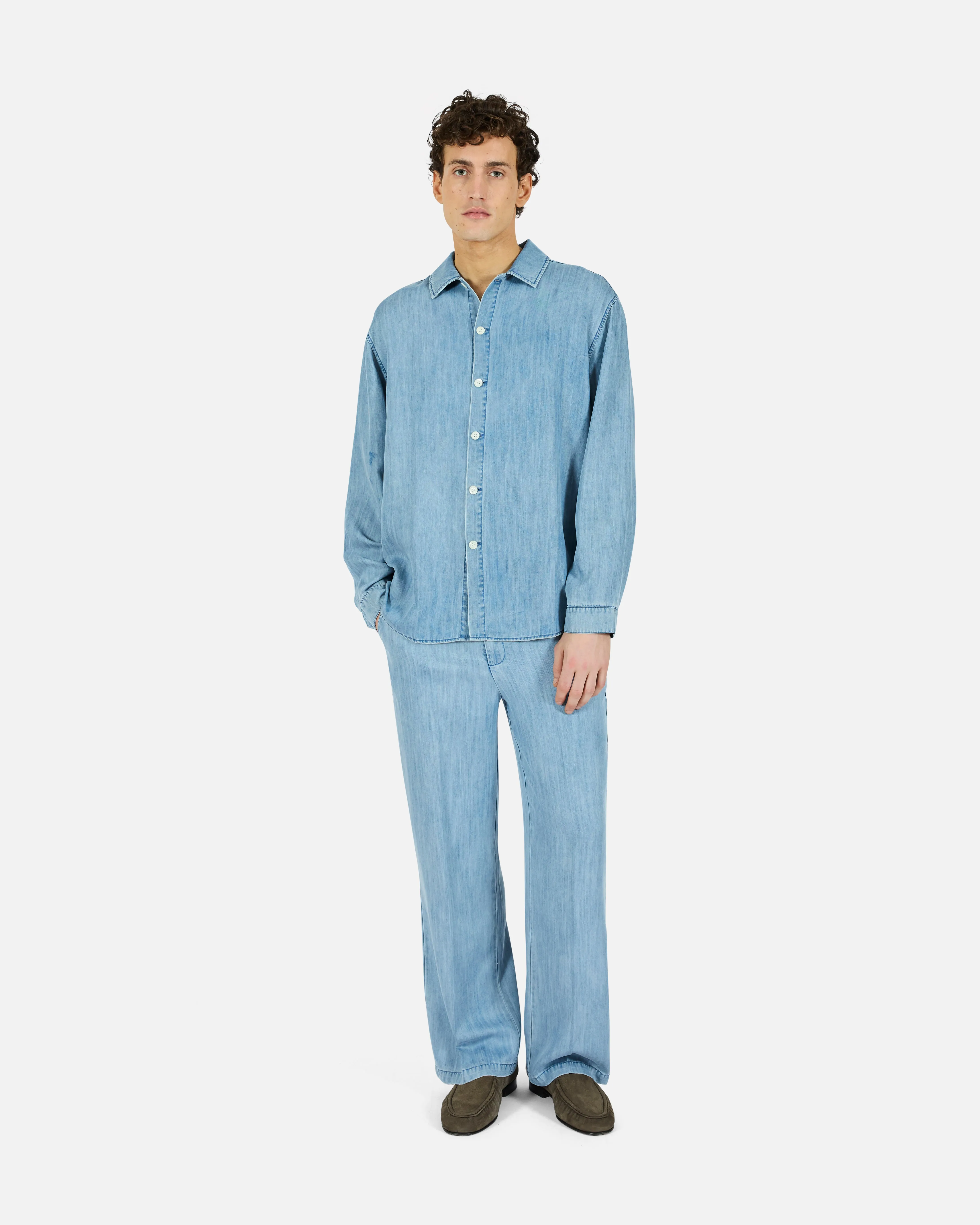 Feather Weight Relaxed Denim Shirt - Light Wash sold by KROST product image thumbnail 2