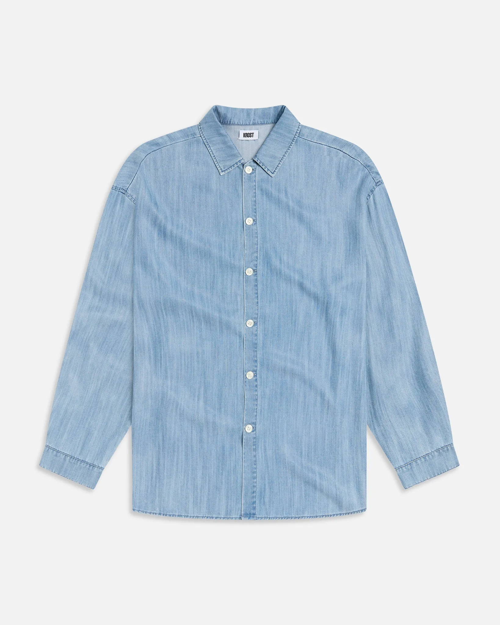 Feather Weight Relaxed Denim Shirt - Light Wash sold by KROST