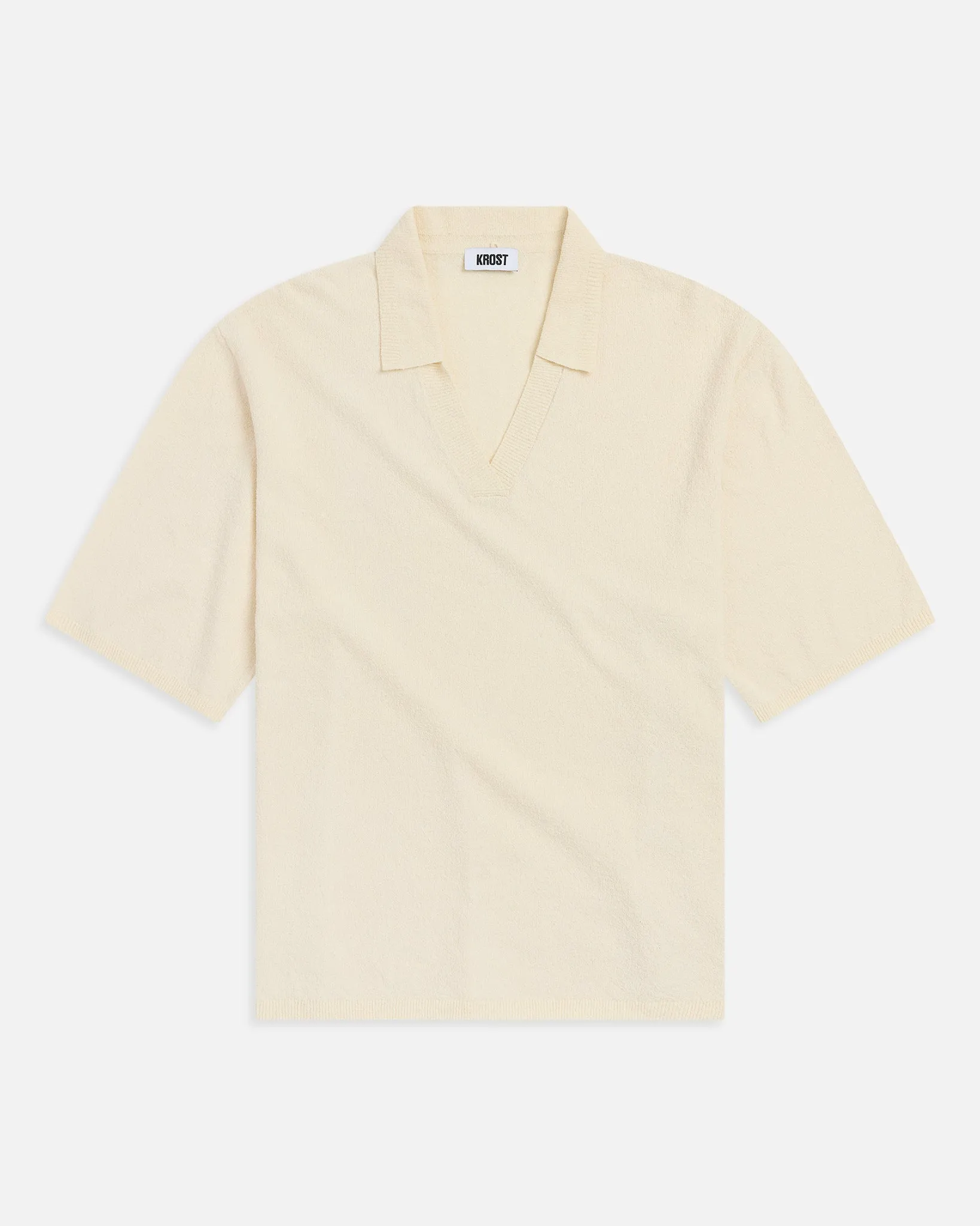 Crepe Knit Polo - Egret sold by KROST