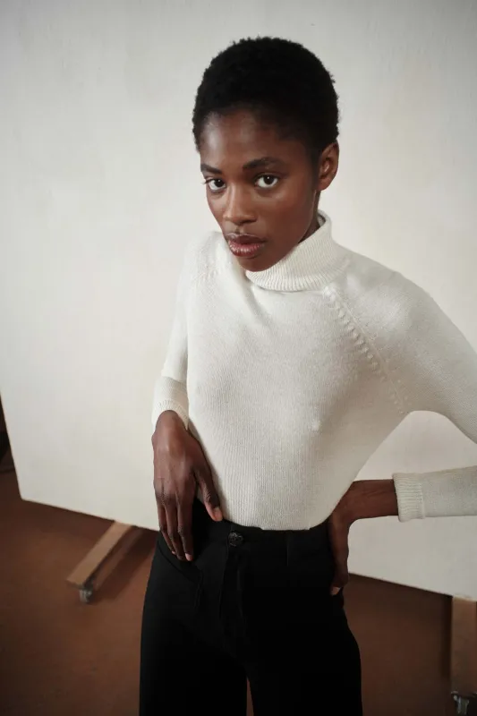 ALPACA TURTLENECK SWEATER | ecru | WAREHOUSE SALE sold by Maria Stanley