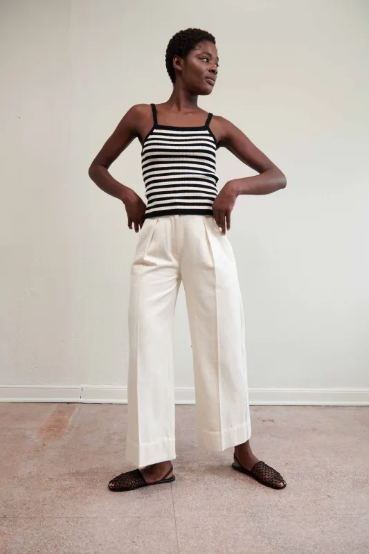 ANU RIBBED TANK | ecru stripe | organic | WAREHOUSE SALE sold by Maria Stanley