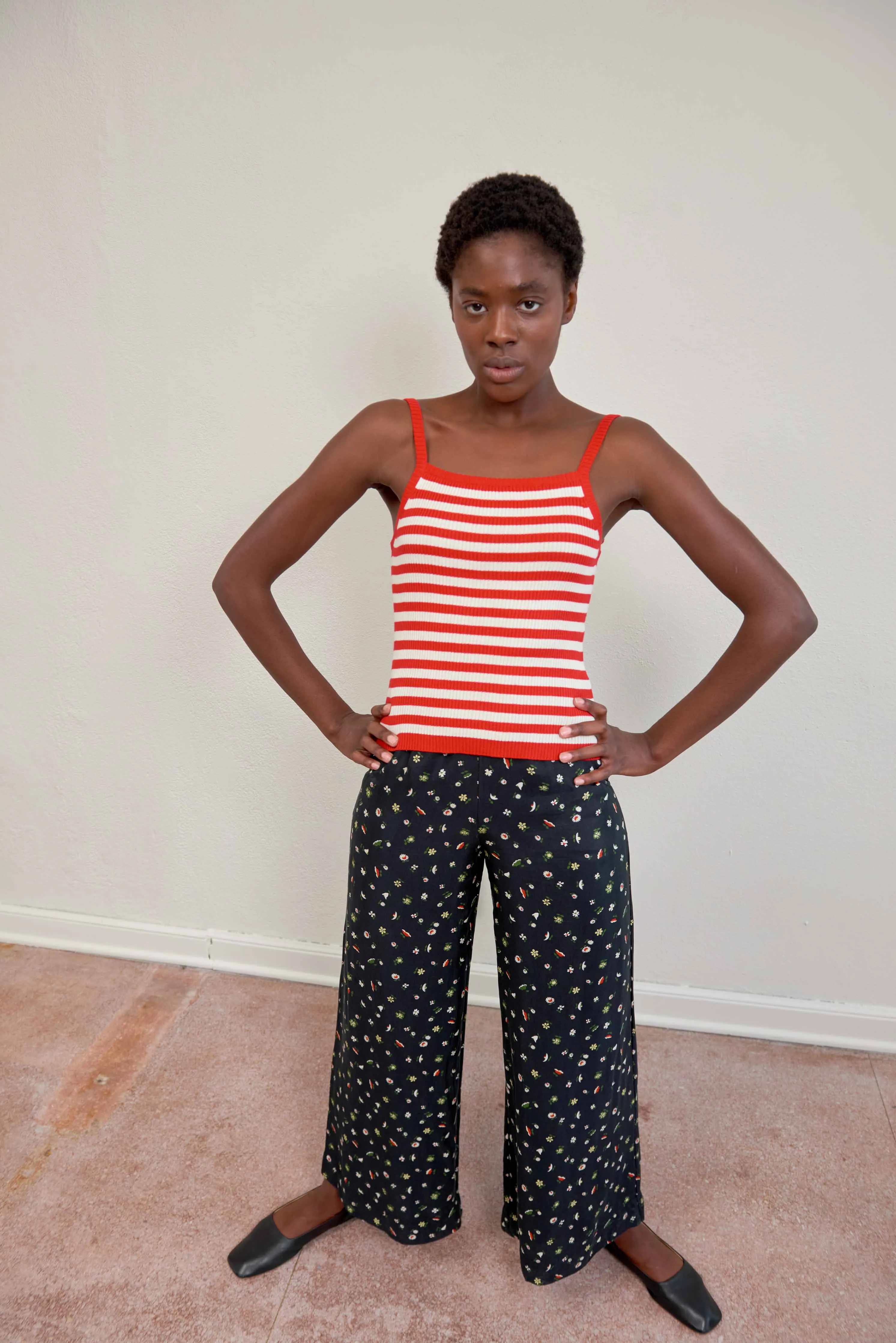 ANU RIBBED TANK | piquillo stripe | organic | WAREHOUSE SALE sold by Maria Stanley product image thumbnail 2