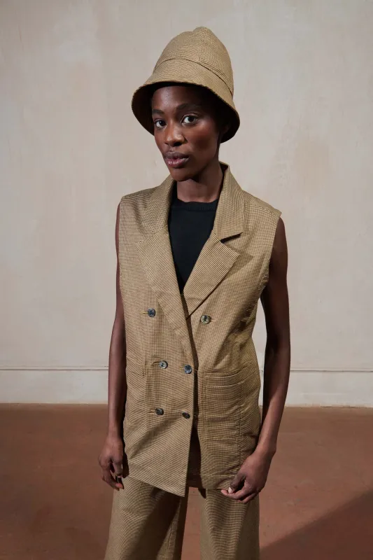 ASCHE WAISTCOAT | houndstooth | organic made by Maria Stanley