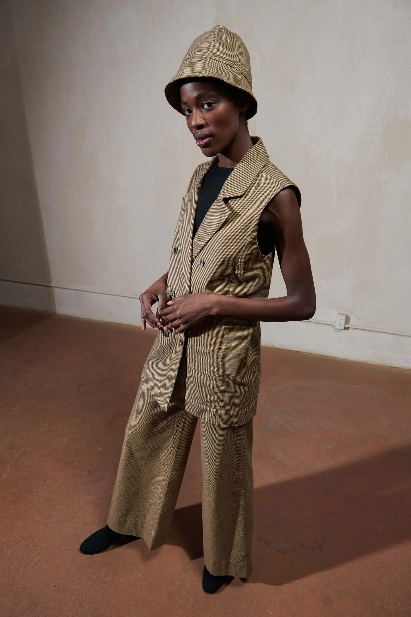 ASCHE WAISTCOAT | houndstooth | organic sold by Maria Stanley product image thumbnail 5
