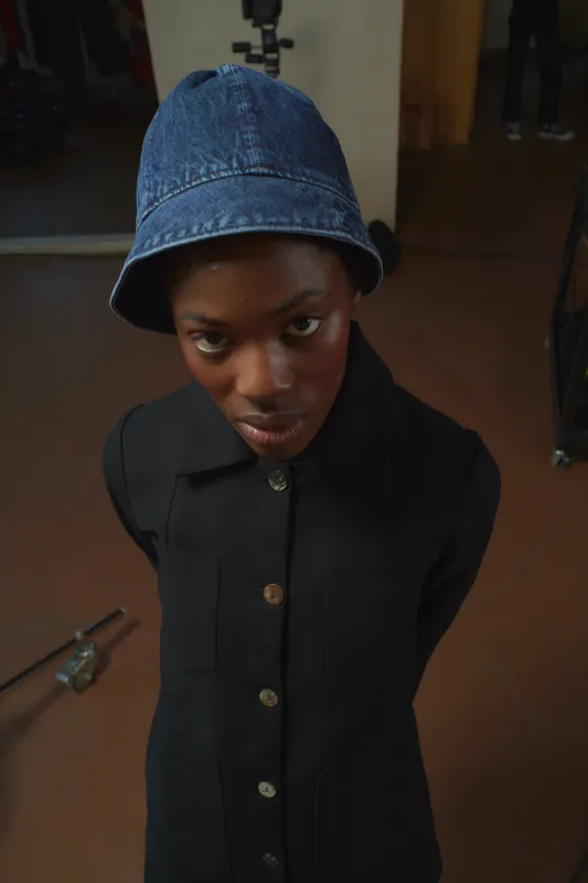 BETTYLOU HAT | denim | organic + earth dyed sold by Maria Stanley