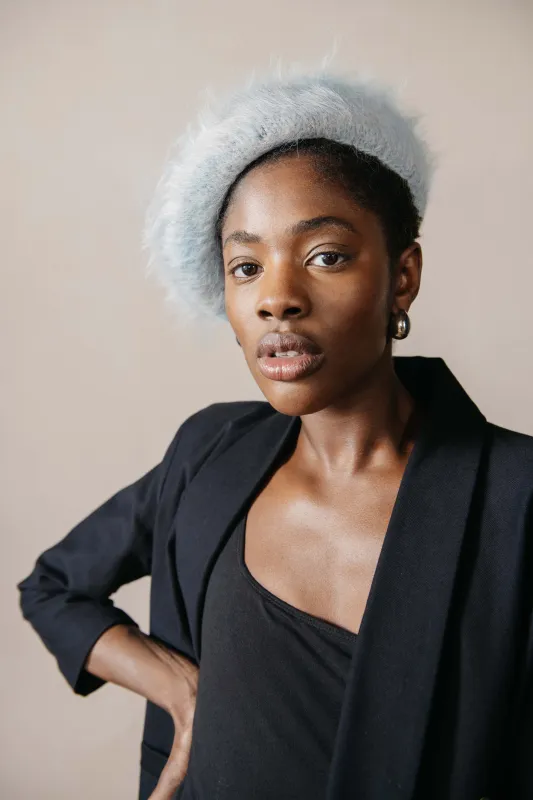 BRUSHED BERET | indigo | earth dyed sold by Maria Stanley