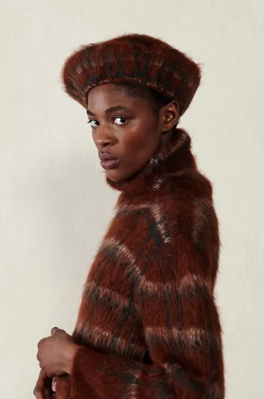 BRUSHED BERET | plaid sold by Maria Stanley