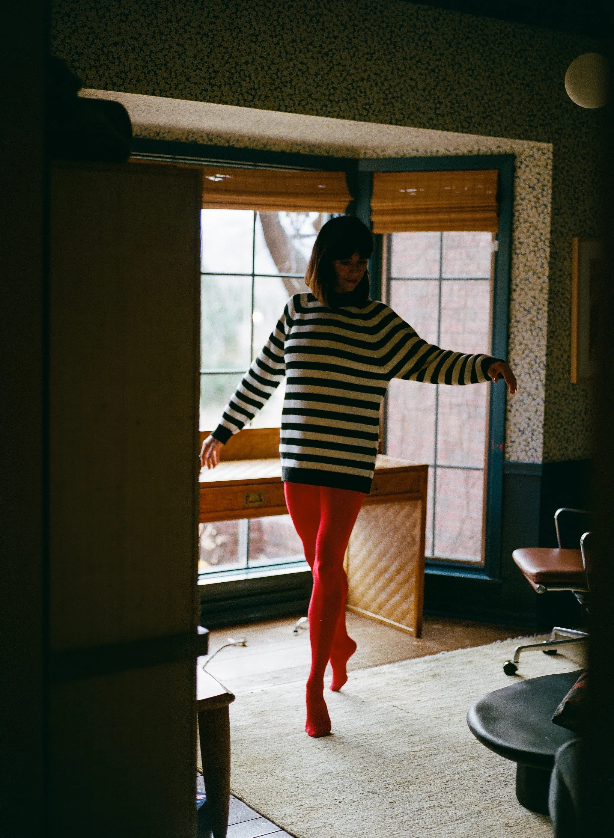 CHUNKY OVERSIZED JUMPER | ecru stripe sold by Maria Stanley product image thumbnail 2