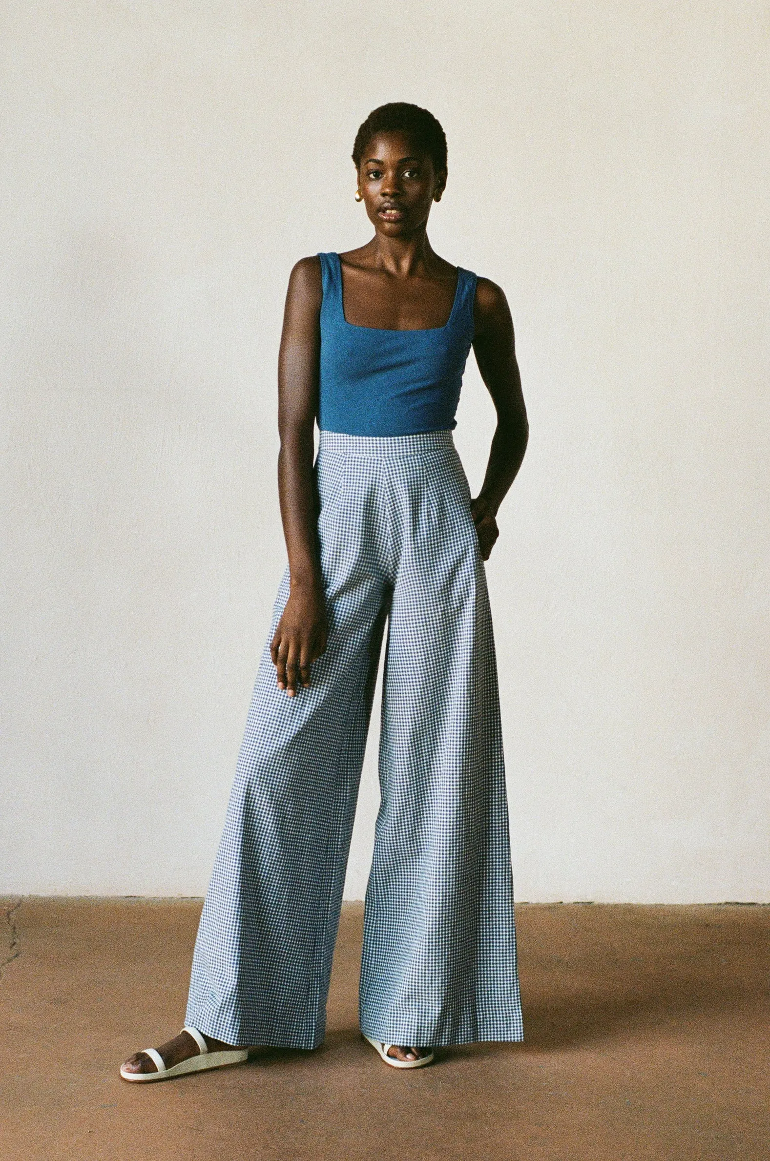 COOK TROUSER | gingham | organic + earth dyed | WAREHOUSE SALE sold by Maria Stanley product image thumbnail 3