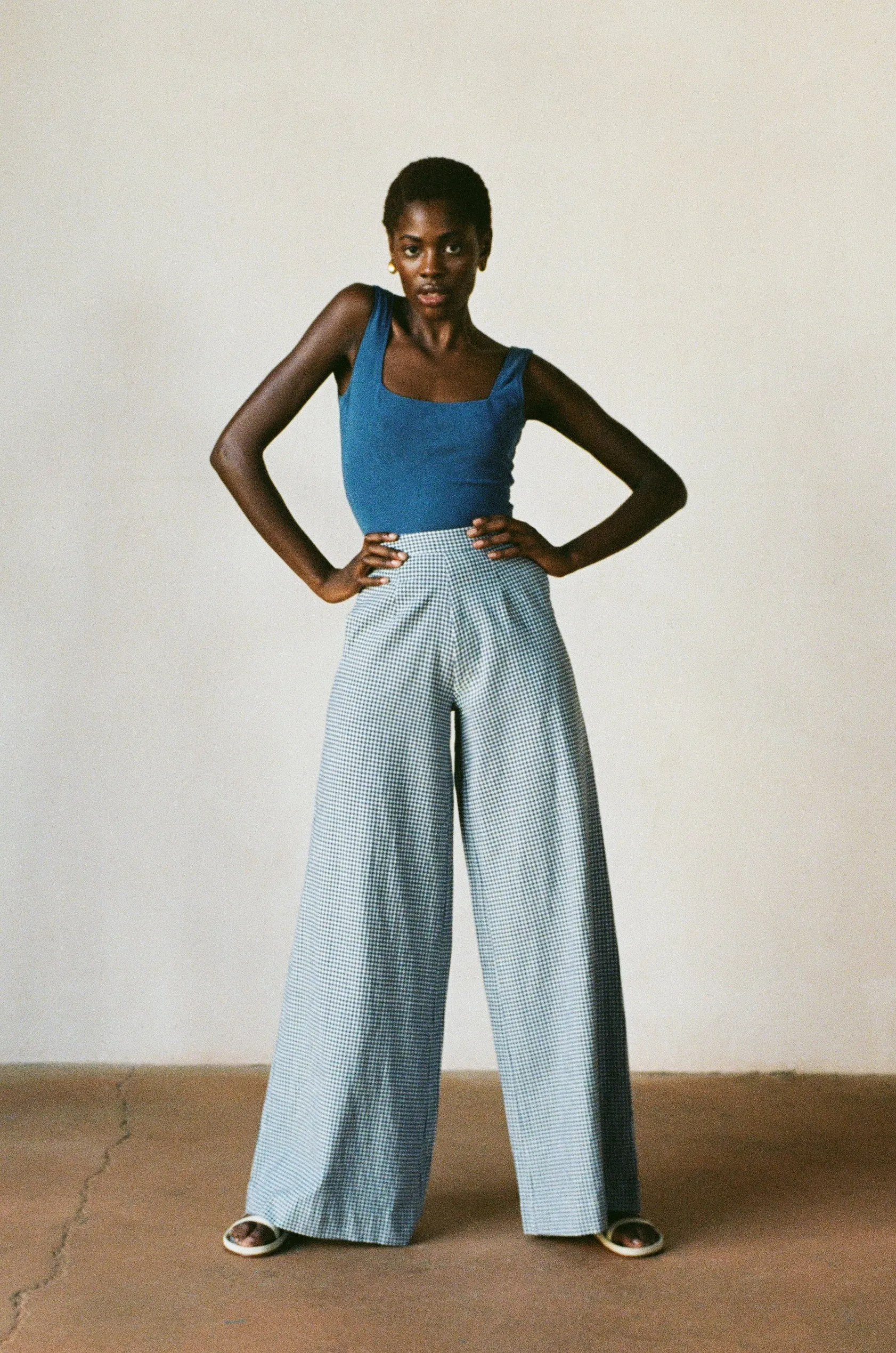 COOK TROUSER | gingham | organic + earth dyed | WAREHOUSE SALE sold by Maria Stanley