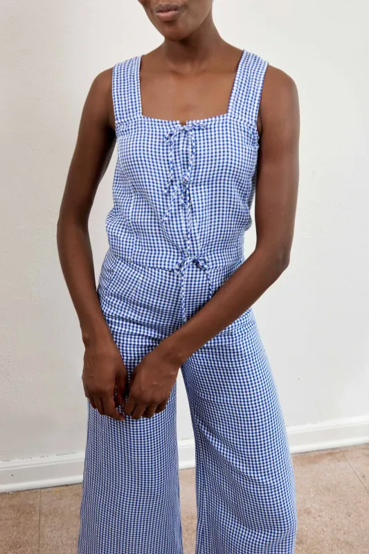 HOSTA TOP | indigo gingham | organic + earth dyed | WAREHOUSE SALE sold by Maria Stanley