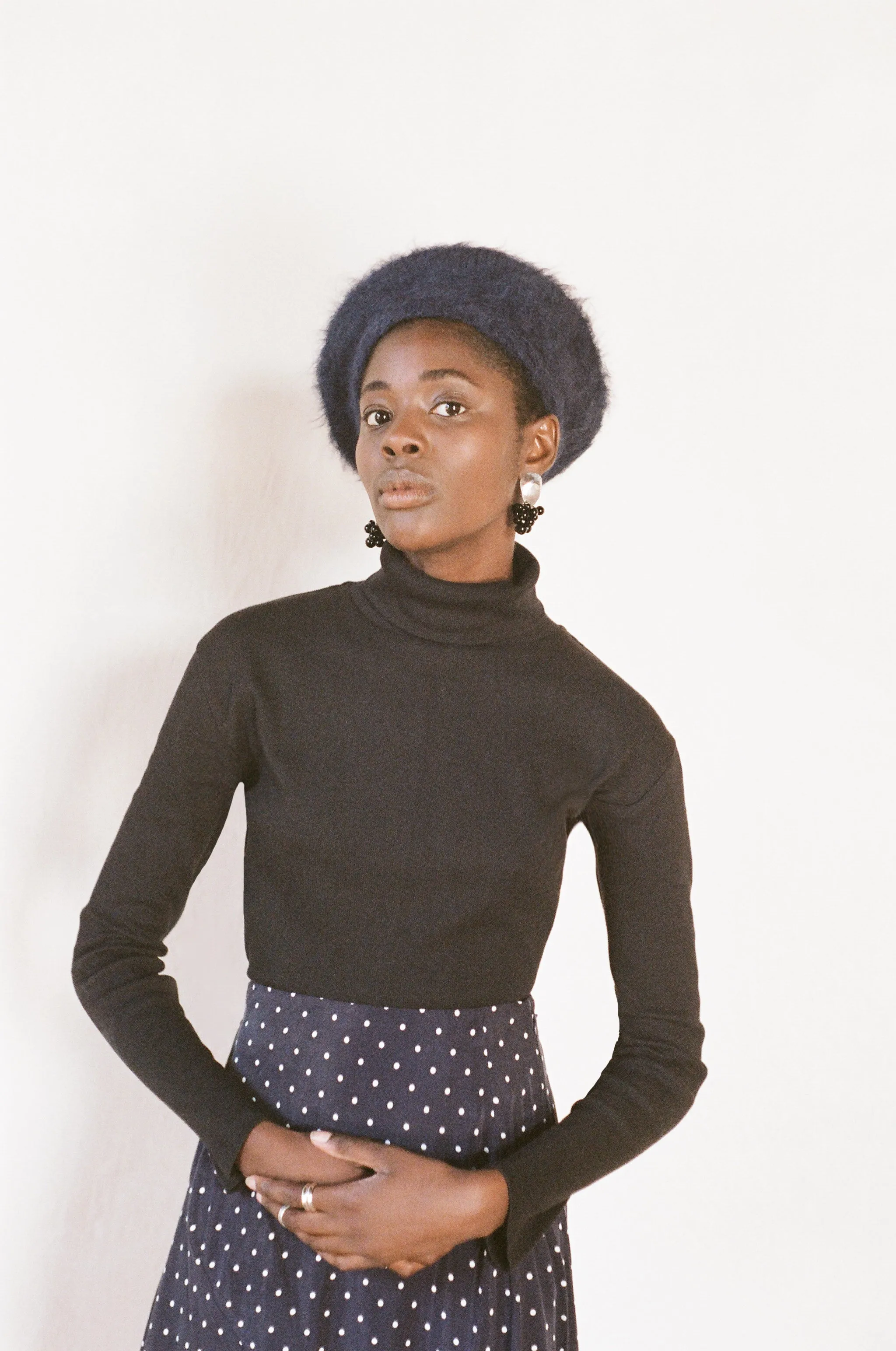 HUTSON SKIRT | dotted navy | WAREHOUSE SALE sold by Maria Stanley product image thumbnail 3