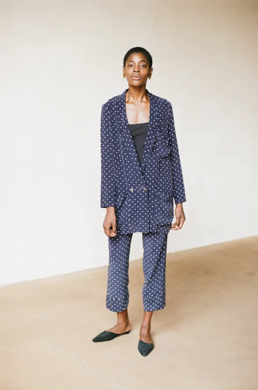 JAMES BLAZER | dotted navy sold by Maria Stanley
