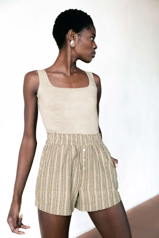 JUJU SHORT | herb stripe | WAREHOUSE SALE sold by Maria Stanley