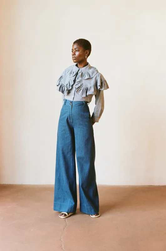 LONG LUNA PANT | indigo | WAREHOUSE SALE sold by Maria Stanley