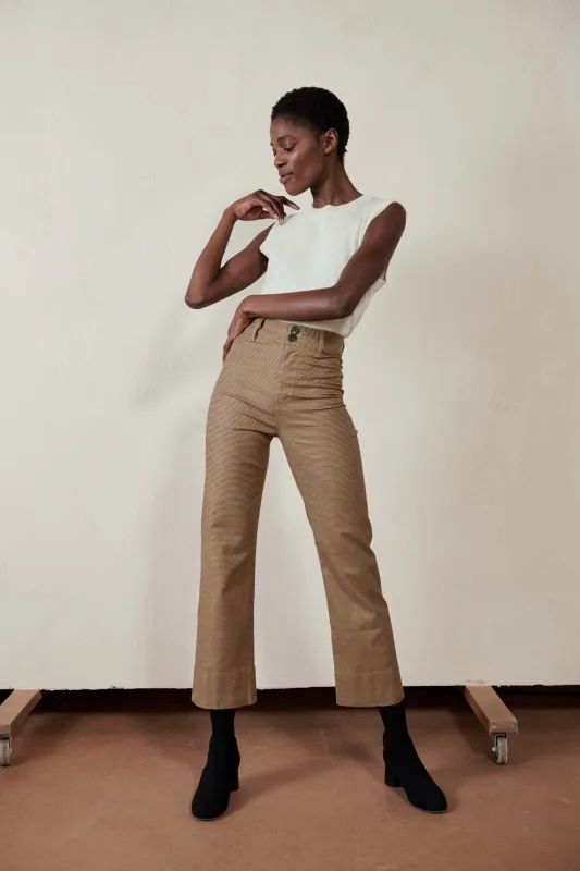 LUNA PANT 2.0 | houndstooth | organic sold by Maria Stanley