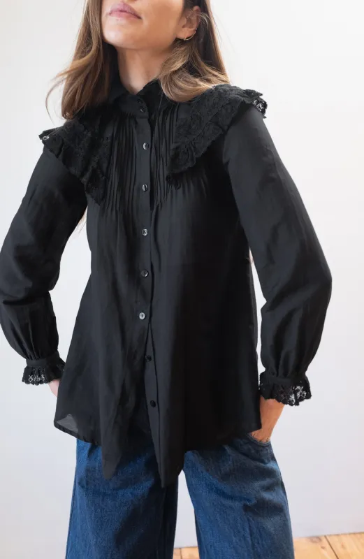 MAYA BLOUSE | noir | organic sold by Maria Stanley