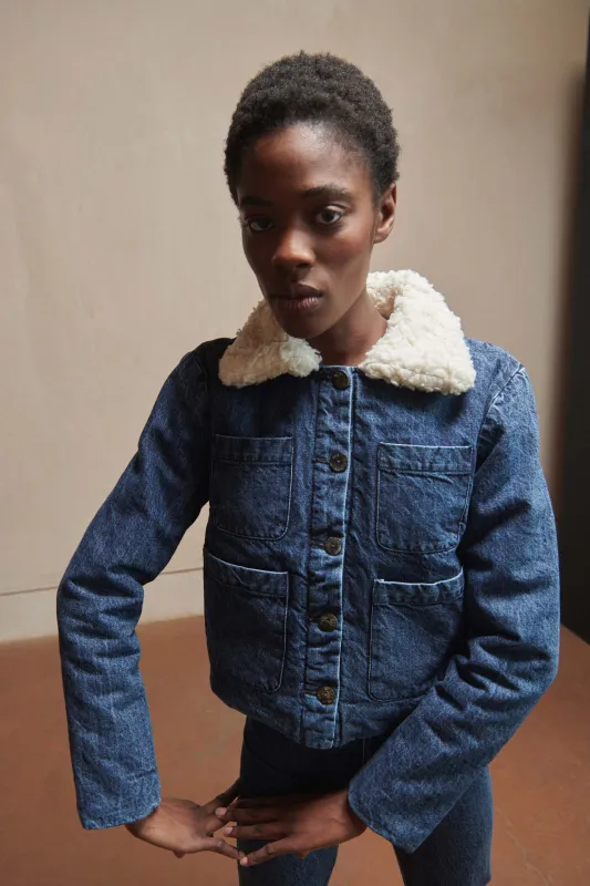 MILO JACKET | denim | organic + earth dyed sold by Maria Stanley